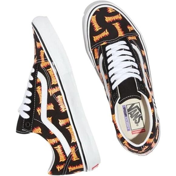 VANS Old Skool Skate x Thrasher Low Allover Thrasher Logo 10.5 Men 12 Womens - Picture 5 of 6